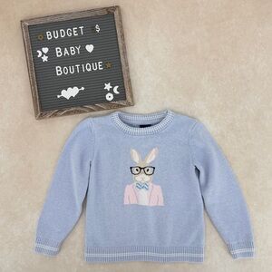 Janie and Jack Light Blue Bunny Sweater